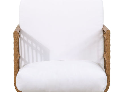 Outdoor Wicker Club Chair With Water Resistant Cushion - Brown