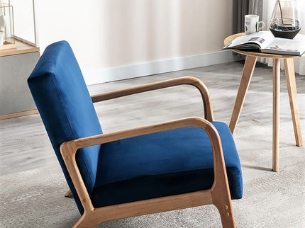 Classic Mid-Century Modern Accent Chairs, Open Framed Armchair With Cushioning
