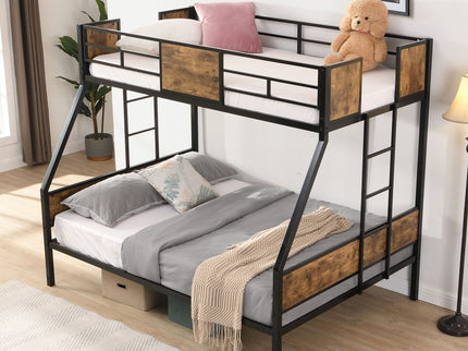 Modern Metal Bunk Bed With Dual Side Ladder And Metal Desig