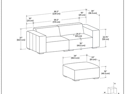 Rex - Handcrafted Sectional Sofa And Ottoman