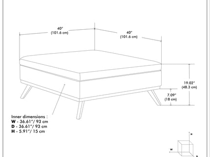 Owen - Multifunctional Square Coffee Table Storage Ottoman