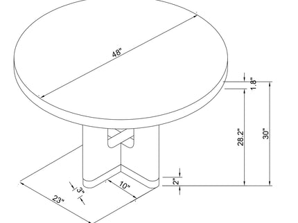 Darnell - Dining Table With Pedestal Base, Round Shape - Natural