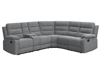 Aaron - 3 Piece Upholstered Sectional - Smoke