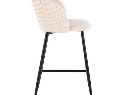 Fran - Pleated Waves Contemporary, Fixed Height Counter Stool (Set of 2)
