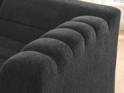 Upholstered L-Shaped Modular Sectional Sofa With Chaise, Wave-Shaped Armrest
