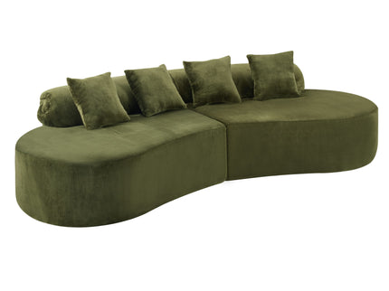 Modern Curved Sofa With Pillows