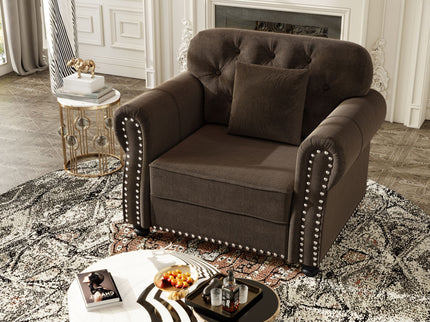 Sofa With Nailhead Trim And Rolled Armrests