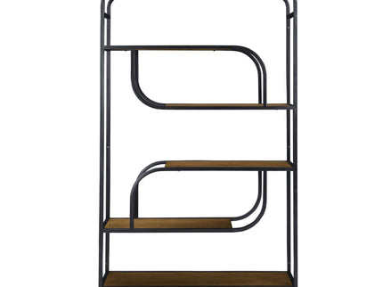 Geometric Bookcase / Display Rack - Black / Brown