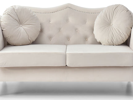Stylish Flared Arm Loveseat