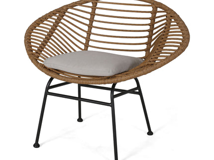 Cordella - Outdoor Woven Wicker Chairs With Cushions, (Set of 2)