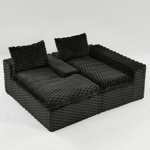 Modular Sofa, Convertible Twin Seat With Chaise Lounge