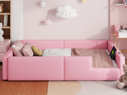 Platform Bed With Guardrail And Charging Station
