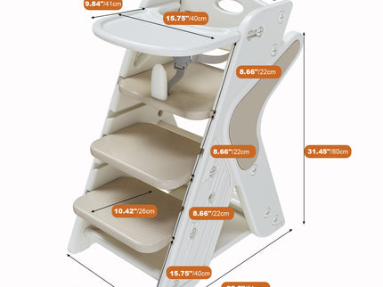 Multifunctional Growing Up Dining Chair With Adjustable Height And 5 Point Seat Belts