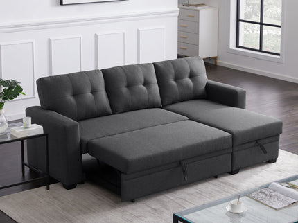 Upholstered Pull Out Sectional Sofa With Chaise