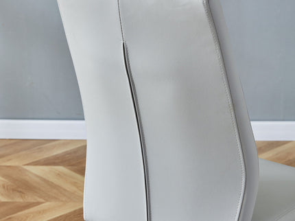 Modern Dining Chairs With Padded Seat, Metal Legs