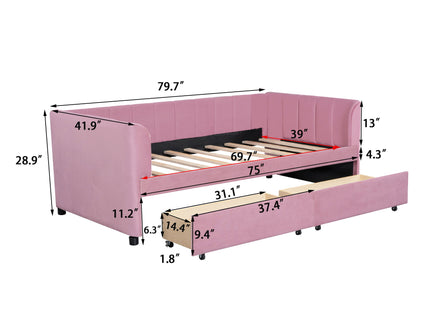 Upholstered Daybed With Ergonomic Design Backrest