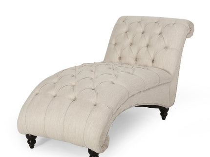 Chaise Lounge With Button Tufted Diamon Stitch