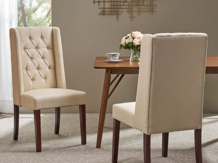 Sophisticated Tufted Dining Chair With High Back Design