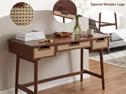 Writing Desk With 3 Drawers For Living Room
