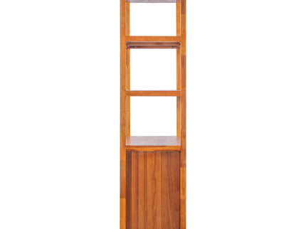 Modern Tall Storage Bookcase Cabinet With 2 Open Shelves & Double Doors