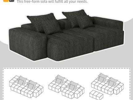 Modern Oversized Diy Combination Modular Sectional Sofa With Pillows