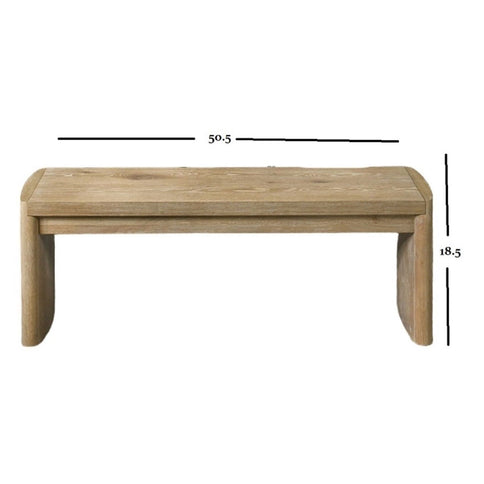 Upholstered Bench For Dining Room - Oak