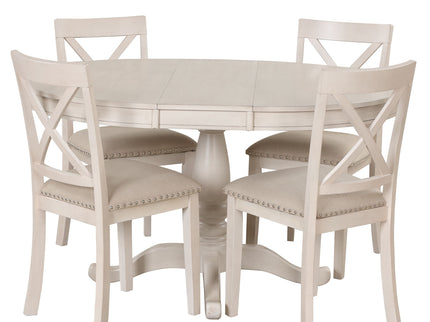 Modern Dining Table Set For 4, Round Table And 4 Kitchen Room Chairs, 5 Piece Kitchen Table Set For Dining Room, Dinette, Breakfast Nook