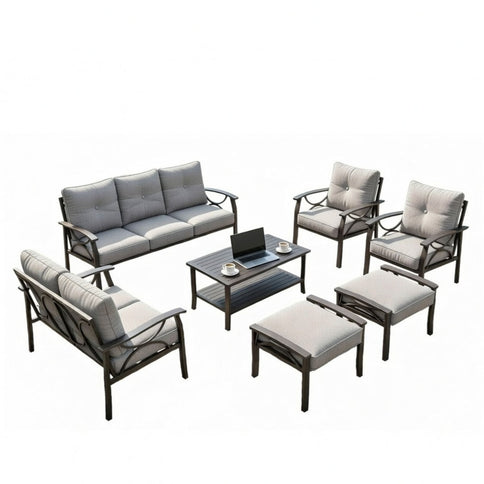 Patio Furniture Set With Coffee Table And Cushions For Backyard