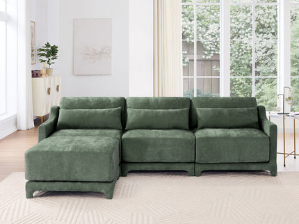 Stylish Sofa With Ottoman And Lumbar Pillows, Ergonomic Design