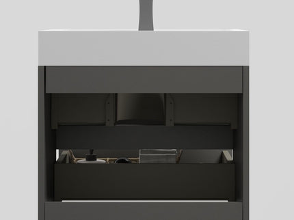 Alice - Bathroom Vanity With Sink, Large Storage Wall Mounted Floating Bathroom Vanity For Modern Bathroom, One-Piece Sink Basin Without Drain And Faucet