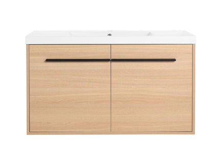 Bathroom Vanity Set With Resin Countertop Sink, 2 Doors