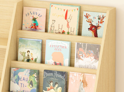 Bookshelf And Toy Storage Organizer, 4 Tier Bookcase With Display Stand For Playroom