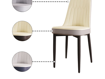 Modern Dining Chair With Cushions And Metal Legs