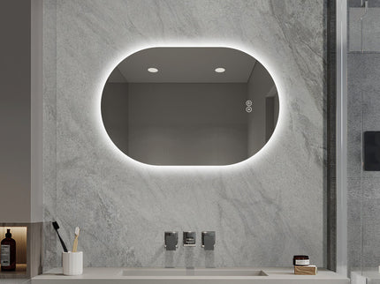 Smart Wall Mounted LED Touch Screen Mirror With Anti-Fog Function And Adjustable Lighting