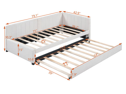 Upholstered Daybed, Sofa Bed Frame, No Box Spring Needed