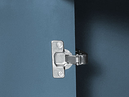 Curved Sideboard Wooden Console Table With 4 Doors And Adjustable Shelves For Living Room - Blue