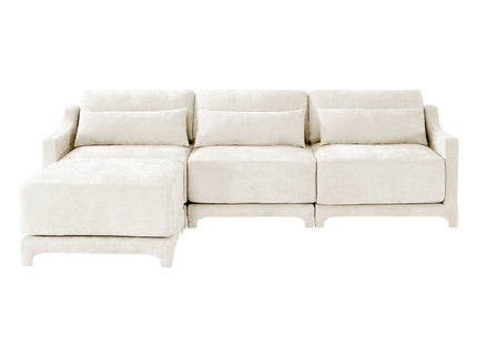 Stylish Sofa With Ottoman And Lumbar Pillows, Ergonomic Design