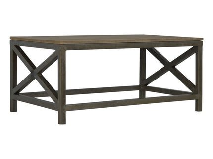 Cross Metal Coffee Table - Pewter