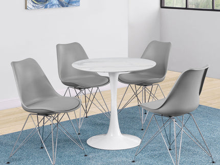 Padded Side Chair And Soft Upholstered Seat (Set of 2) - Gray