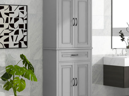 Bathroom Storage Cabinet With Doors And Drawer, Adjustable Shelf