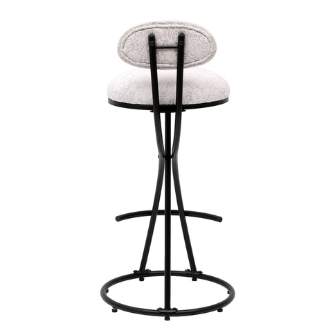 Round Print Bar Stools Upholstered Chairs For Kitchen (Set of 2)