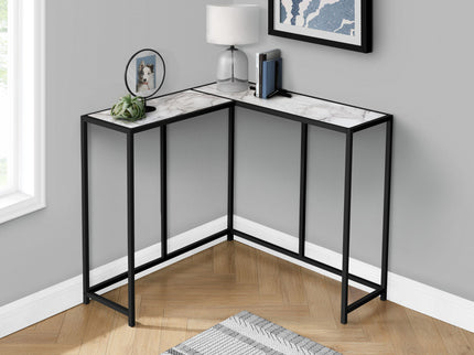 Corner Accent Console Table For Entryway, Unique L-Shaped Design