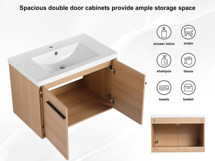 Bathroom Vanity Set With Resin Countertop Sink, 2 Doors