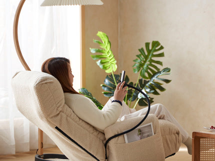 Adjustable Swivel Lounge Chair With 360 Degree Rotating Seat And Headrest Support