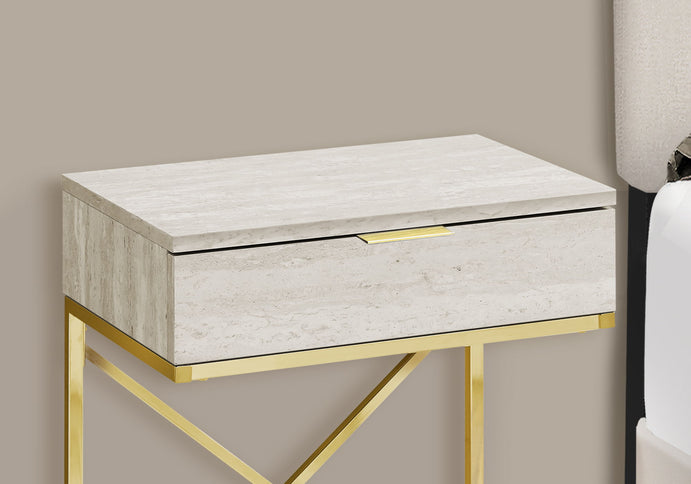Accent Side Table, Storage Drawer, Spacious Tabletop, Contemporary & Modern