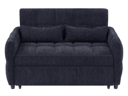 Loveseat Sofa Pull-Out Bed With Adjustable Backrest, 3 USB Ports And 2 Lumbar Pillows For Living Room