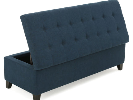 Upholstered Storage Ottoman Bench, Foot Rest For Bedroom