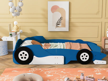 Race Car-Shaped Platform Bed With Wheels