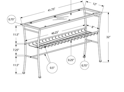 Accent Console Table For Entryway, Contemporary & Modern - Silver