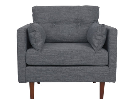 Enchantica - Upholstered Fabric Club Chair With Button Tufted And 2 Accent Pillows